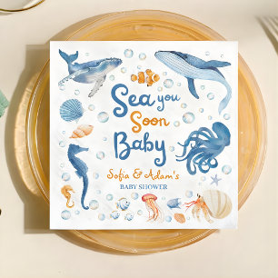 Serviette En Papier À la mer bientôt Shower de bébé côtier