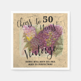 Serviette En Papier À la santé de 50 Ans Vin Anniversaire Vignoble Rai