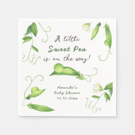 Serviette En Papier A Little Sweet Pea Is On The Way Baby Shower