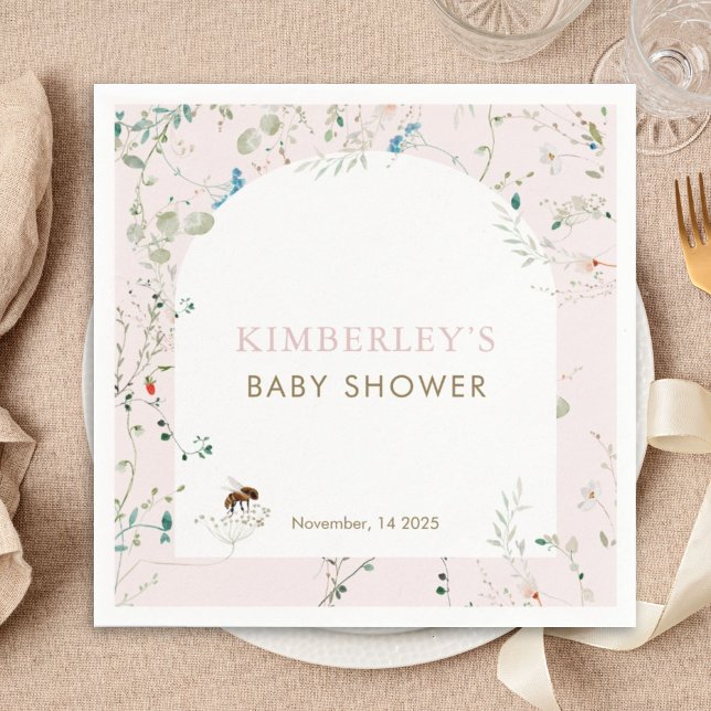 Serviette En Papier A little Wildflower Wild Flower Baby Shower (Créateur téléchargé)