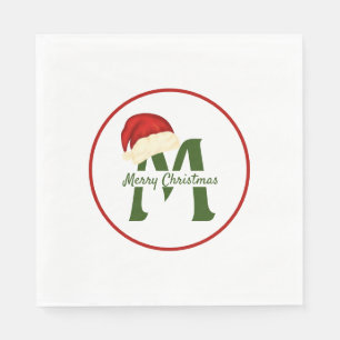 Serviette en papier à monogramme Joyeux Noël