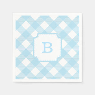 Serviette en papier à motif carreaux bleus