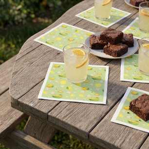 Serviette en papier à motif été citron