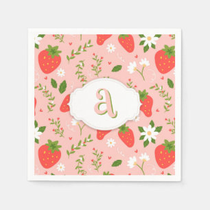 Serviette en papier à motif fraise mignon
