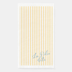 Serviette en papier à rayures jaunes