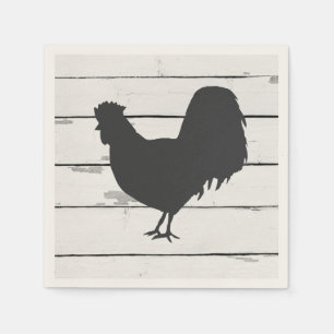 Serviette en papier à silhouette de coq pour fête 