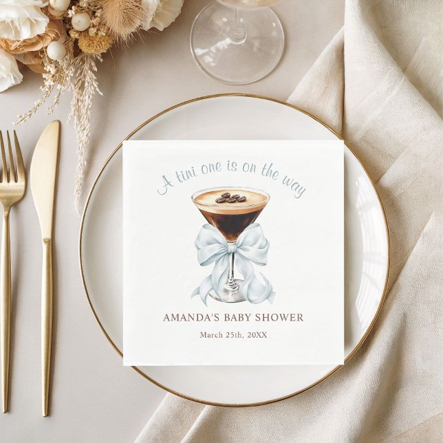 Serviette En Papier A tini One is on the Way Baby Shower  (A tini one is on the way baby shower napkin)