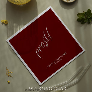 Serviette En Papier À votre santé ! Cocktail minimal rouge cramoisi po