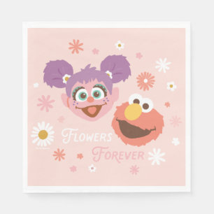 Serviette En Papier Abby Cadabby & Elmo   Fleurs pour toujours