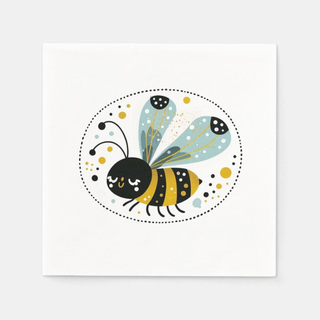 Serviette En Papier Abeille blanche (Devant)
