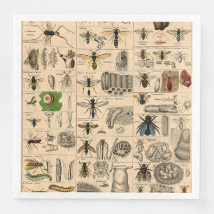 Serviette En Papier Abeille Insecte Bug Wasp Nature Peinture des abeil