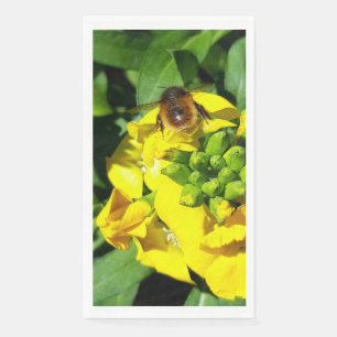 Serviette En Papier Abeille sur Fleurs Jaunes