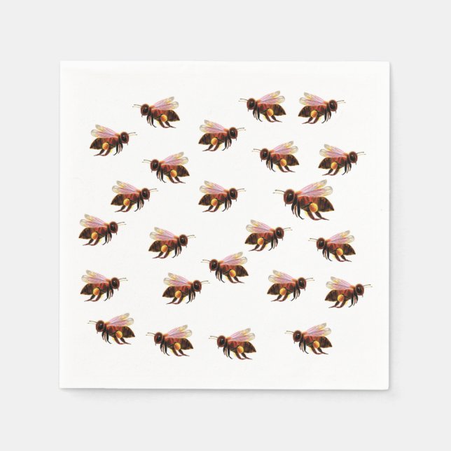 Serviette En Papier Abeille volante  (Devant)