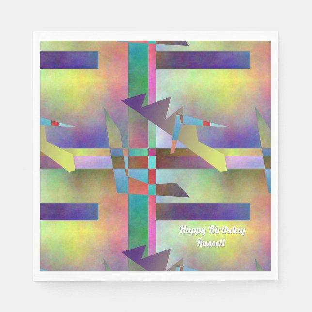 Serviette En Papier Abstract Pattern Adult Any Age Birthday Party (Devant)