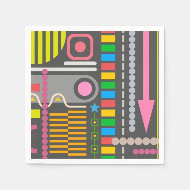 Serviette En Papier Abstract Technology Control Panel Pattern (Devant)