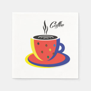 Serviette En Papier Abstrait "Coffee Cup" Pop Art tendance stylish