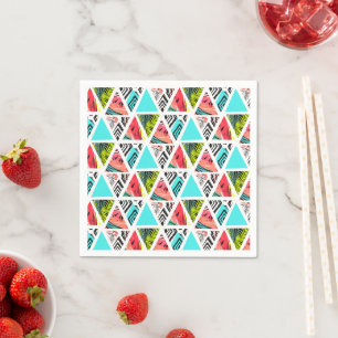 Serviette En Papier Abstrait coloré Motif tropical