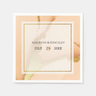 Serviette En Papier Abstrait de corail moderne 💡 Mariage d'huile d'en