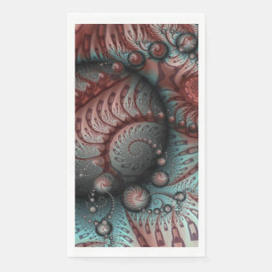 Serviette En Papier Abstrait Fantastique Vivid Art Fractal Brun Bleu