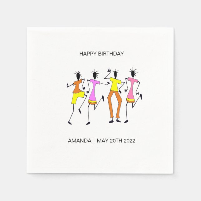 Serviette En Papier Abstrait, Fête fantastique Heure Anniversaire (Devant)
