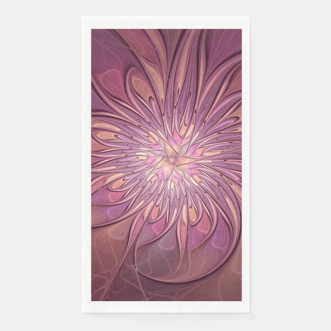 Serviette En Papier Abstrait Floral Fractal Art Berry couleurs (Devant)