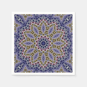 Serviette En Papier Abstrait folk mandala ethno traditionnel ornementa