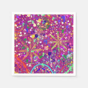 Serviette En Papier Abstrait Maximaliste de Couleur Audacieuse
