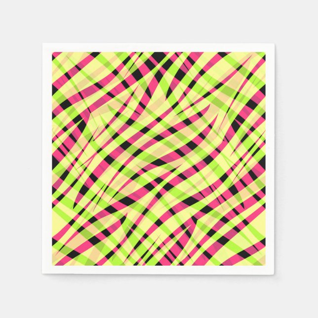 Serviette En Papier Abstrait moderne géométrique rayé brillant été (Devant)