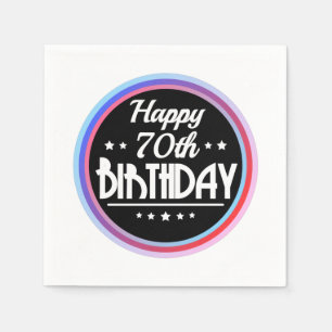 Serviette En Papier Abstrait moderne Joyeux 70e anniversaire