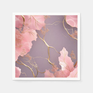 Serviette En Papier Abstrait moderne sur marbre rose