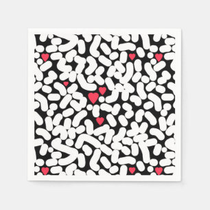 Serviette En Papier Abstrait noir blanc