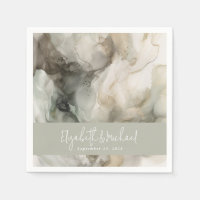 Abstrait Peint moderne Sage Mariage vert