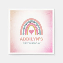 Abstraite Rainbow Girls 1st Birthday Party Invitat