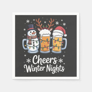 Serviette En Papier Acclamations Bières Des Nuits Hivernales Amoureux