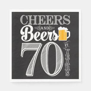 Serviette En Papier Acclamations et bières à 70 ans de serviettes de