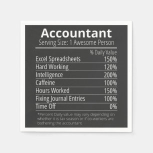 Serviette En Papier Accountant Nutrition Fact, Nutrition Facts