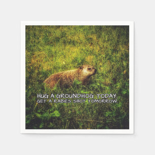 Serviette En Papier Accrocher une marmotte aujourd'hui serviettes
