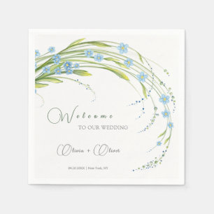 Serviette En Papier Accueil de l'Oublier-Me-Pas-Mariage