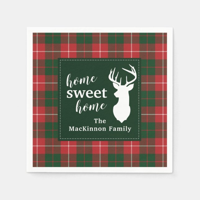 Serviette En Papier Accueil Famille douce Tartan MacKinnon (Devant)
