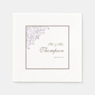 Serviette En Papier Accueil Mariage Français violet Fleur de Lis