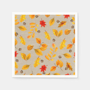 Serviette En Papier Acornes d'automne et Feuilles