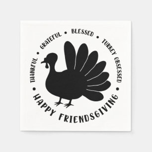 Serviette En Papier Action de grâce Friendsgiving Automne Dinde Vaca