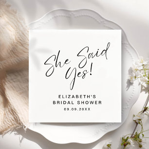 Serviette En Papier ADELLA Moderne Minimale Elle A Dit Oui Fête des ma