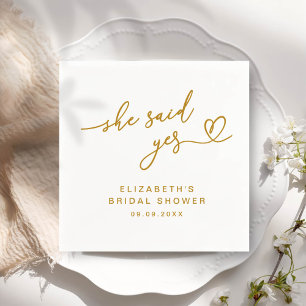 Serviette En Papier ADELLA Moderne Minimale Elle A Dit Oui Fête des ma