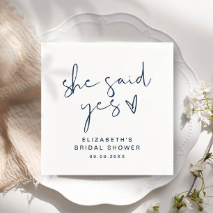 Serviette En Papier ADELLA Moderne Minimale Elle A Dit Oui Fête des ma
