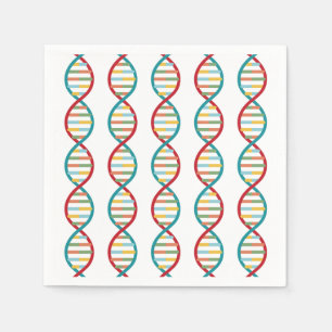 Serviette En Papier ​ ADN ​ Mid Century Moderne Biologie STEM Blancs