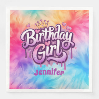 Serviette En Papier Adorable Anniversaire Papier de fille Napkin