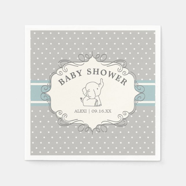 Serviette En Papier Adorable bébé éléphant | BABY SHOWER (Devant)