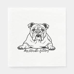 Serviette En Papier Adorable Bulldog