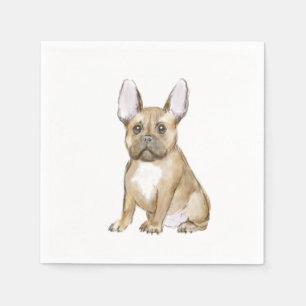 Serviette En Papier Adorable chiot français bulldog